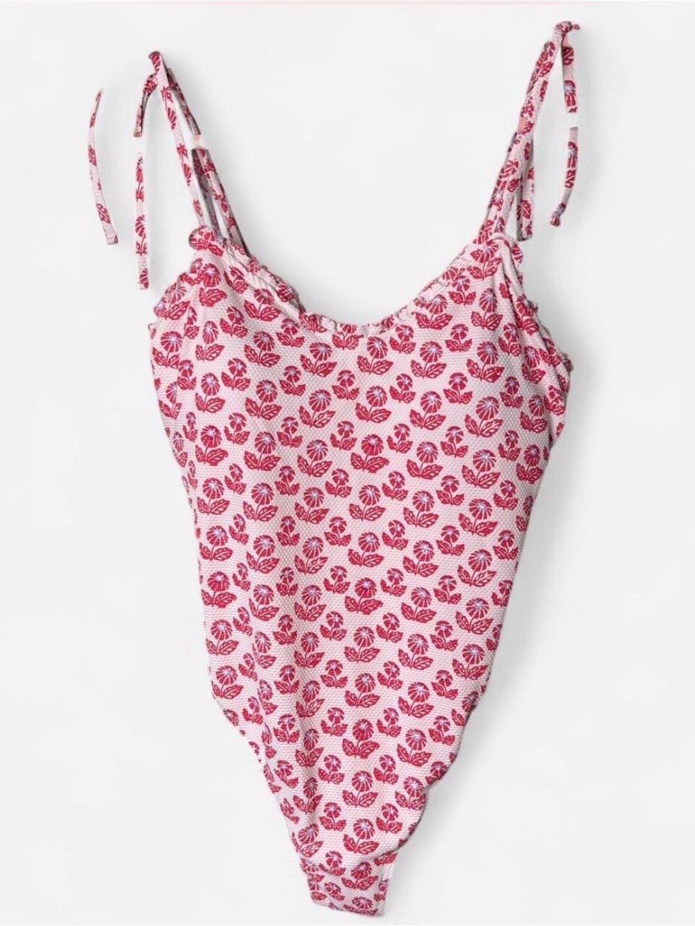 ROLLER RABBIT X TARGET Red Pink Floral Tie-Shoulder Women’s One Piece Swimsuit L